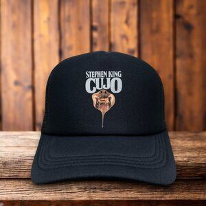 Stephen King Cujo Mens Trucker Hat Black 80s Cult Horror Movie Baseball Cap